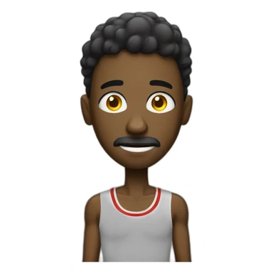 Marathon runner holidays tired black male sticker