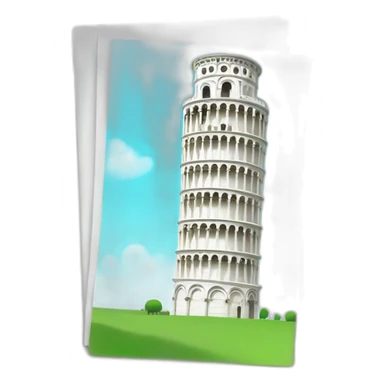 A colorful flashcard about the Leaning Tower of Pisa sticker