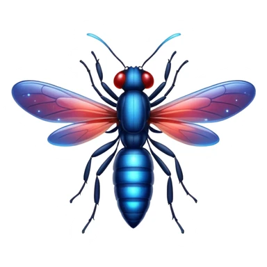 glitter red and blue firefly sticker