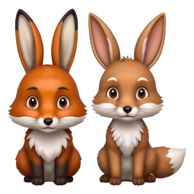fox and rabbit sticker