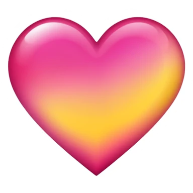 Yellow to dark pink gradient heart sticker