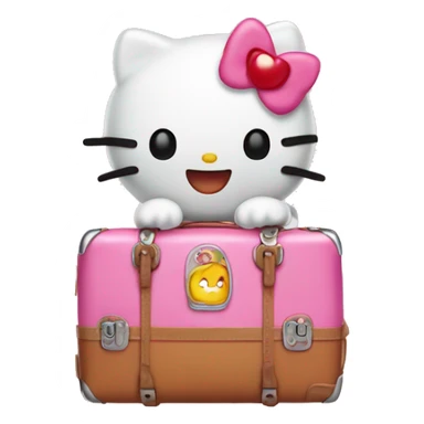 A tanned Hello Kitty goes on a trip sticker