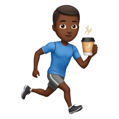 Morning Coffee Runner black man  sticker