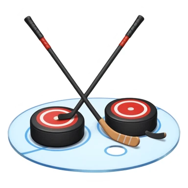 two hockey sticks crossing and a puck sticker