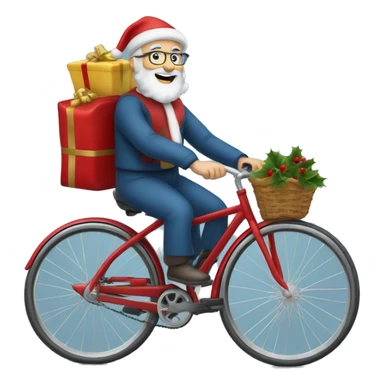 Le père Noël sur un  vélo sur la mère  sticker