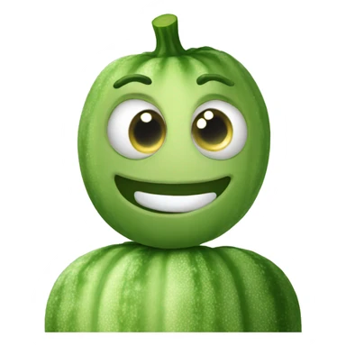Emoji cucumber eyes big smile sticker