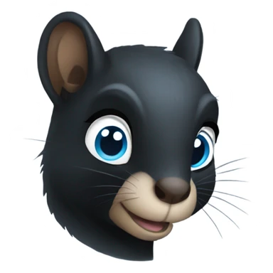 Black squirrel with blue eyes  sticker