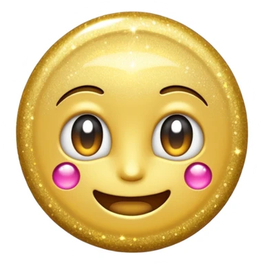 emoji of sparkling shiny glitter, with bright sparkles and shimmering particles, simple cute cartoon style sticker