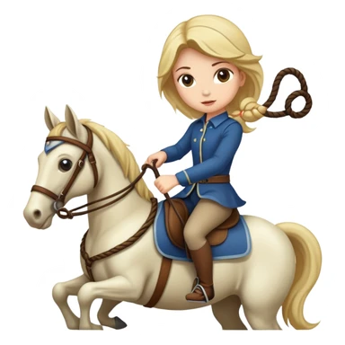 girl riding a horse holding a whip sticker