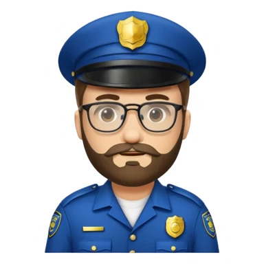 Police officer with glasses and beards(different uniform) sticker