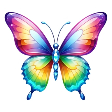 One Shiny-Colorful-Sparkly-Rainbow-Gradient-Crystal-Gem-Butterfly-Crystal-Fly sticker