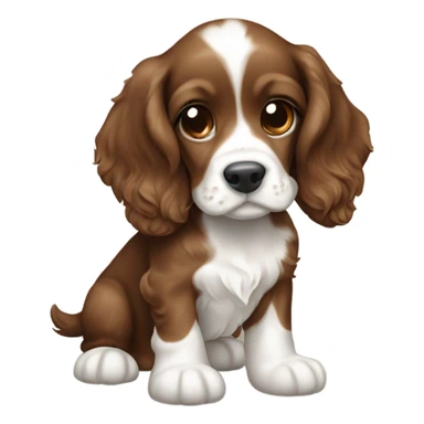 cocker spaniel puppy brown and white sticker