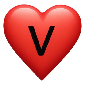 Red heart with V and N initials  sticker
