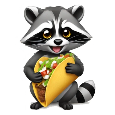 Racoon eating taco sticker
