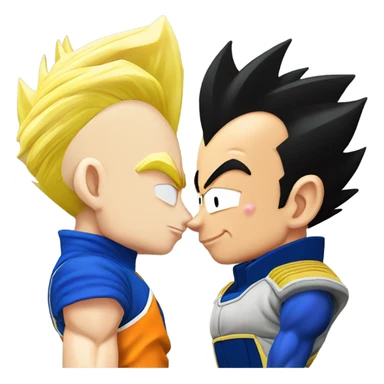 Goku and vegeta kissing sticker