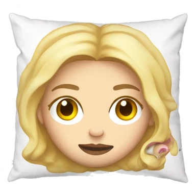 blonde girl is sleeping on her pinky buffy pillow right  sticker
