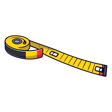 cartoon tape measure with high saturation and bright colors floating sticker