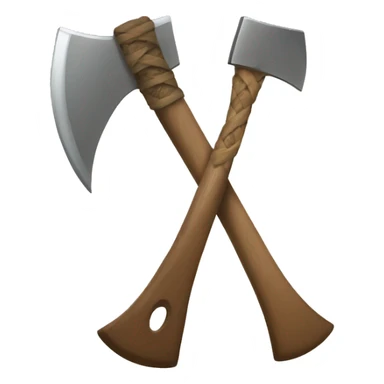 axe with a beige bow tied on the center sticker