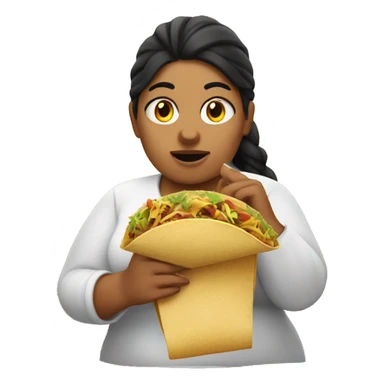 fat Mexican girl eating a taco  sticker