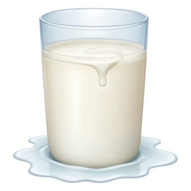 a small puddle of white and clear liquid sticker