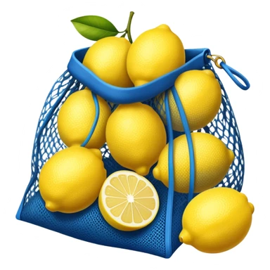 lemons in blue mesh bag sticker