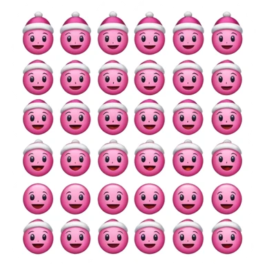 Cute pink Christmas and new years emojis sticker