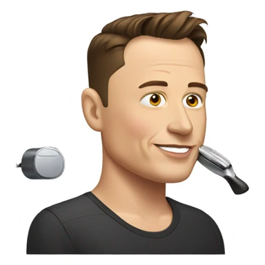 elon musk, shaving head sticker