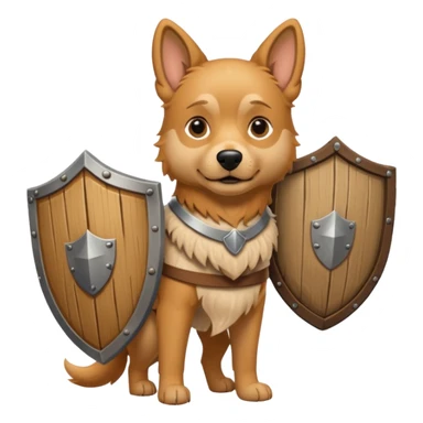 dog, ancient greece with only wooden shield sticker