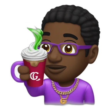 Gucci mane with a cup of dirty sprite sticker