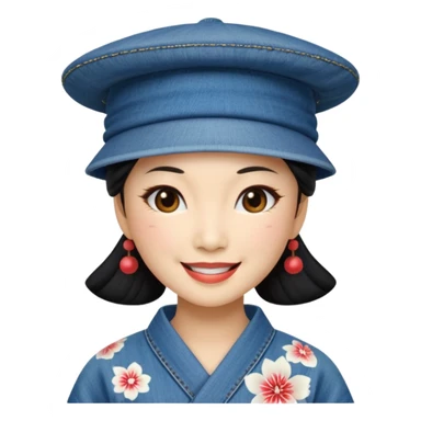 geisha denim hat sticker