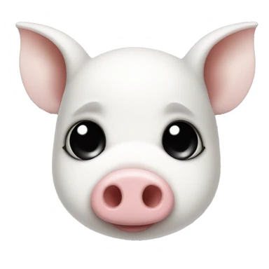 Cute white pig with a black dot on one eye  sticker