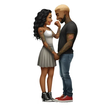 Romantic movie theater date for beautiful tattooed couple sticker