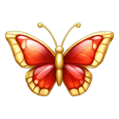 gold and red crystal butterfly jewel sticker