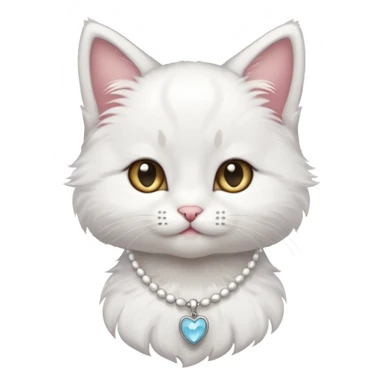 cute kittie with a necklace saying "i miss u" on it sticker