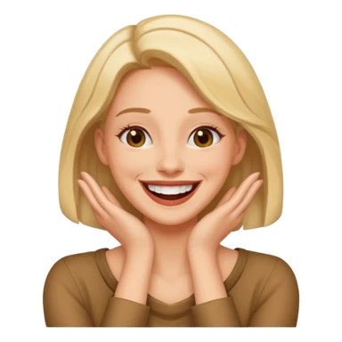 woman with hands around her neck laughing  sticker
