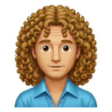 70s 80s men with long curly hair style  sticker