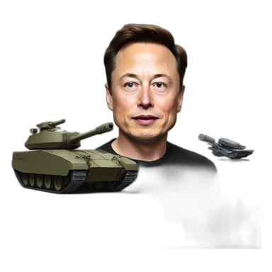 Tank running over Elon musk sticker