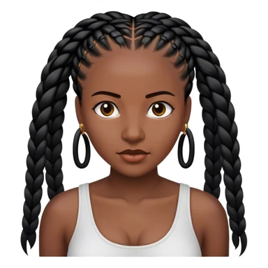 portrait of dark-skinned woman with black cornrows  sticker