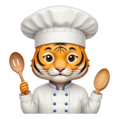 Tiger chef cooking sticker