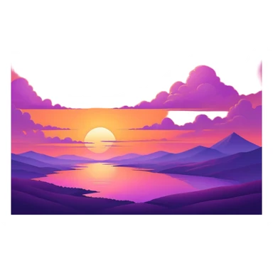 Epic beautiful orange-purple sunset dusk dawn sunrise gradient colorful sky aesthetic scenery scene full image  sticker