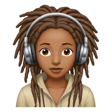Black woman with locs listening to music sticker