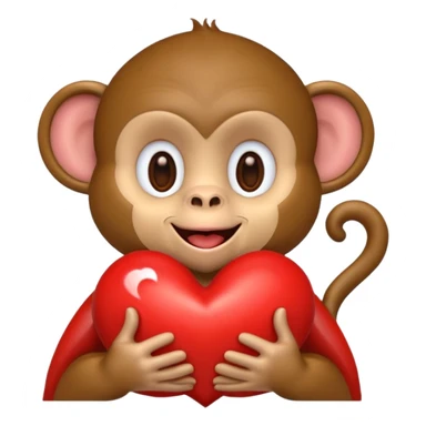 קוף שולח נשיקה על לב אדום באמצע שלו sticker