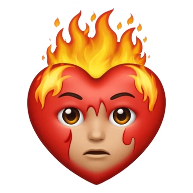 Heart frowning whilst burning  sticker