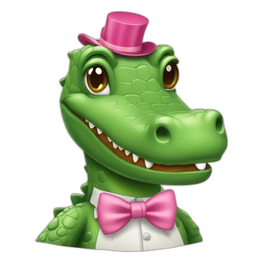 girlie-crocodile-with-a-pink-bow-tie-on-the-head sticker