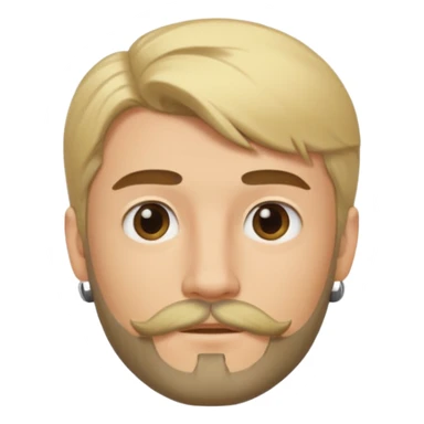 cute blonde guy with mullet and a dark beard with moustache sticker