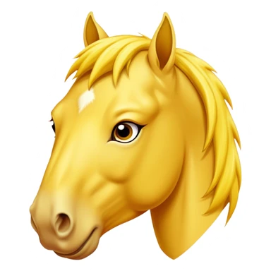 A mature all-yellow horse with its face facing the screen sticker