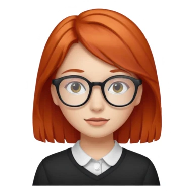 red-haired young girl wearing glasses sticker