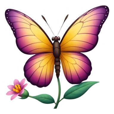 Mariposa en una flor sticker