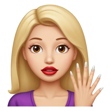 Big lips long nails bestie round head sticker