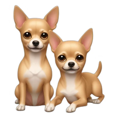 Couple gay avec un chihuahua poils longs couleur sable sticker